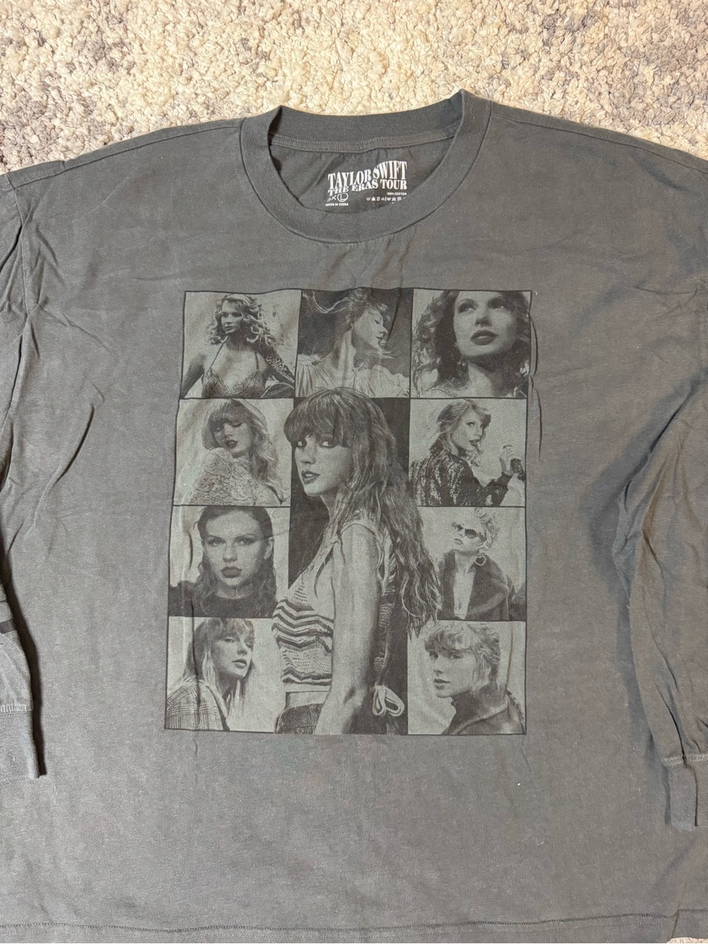 Taylor Swift The Eras Tour March Charcoal Gray Photo Grid Long-Sleeve Shirt, 3XL - Picture 4 of 6